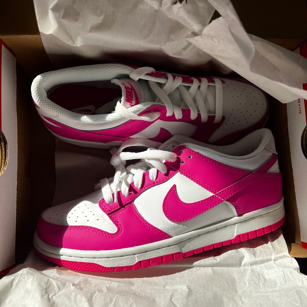 Nike Dunk Low Pink and White New in Box